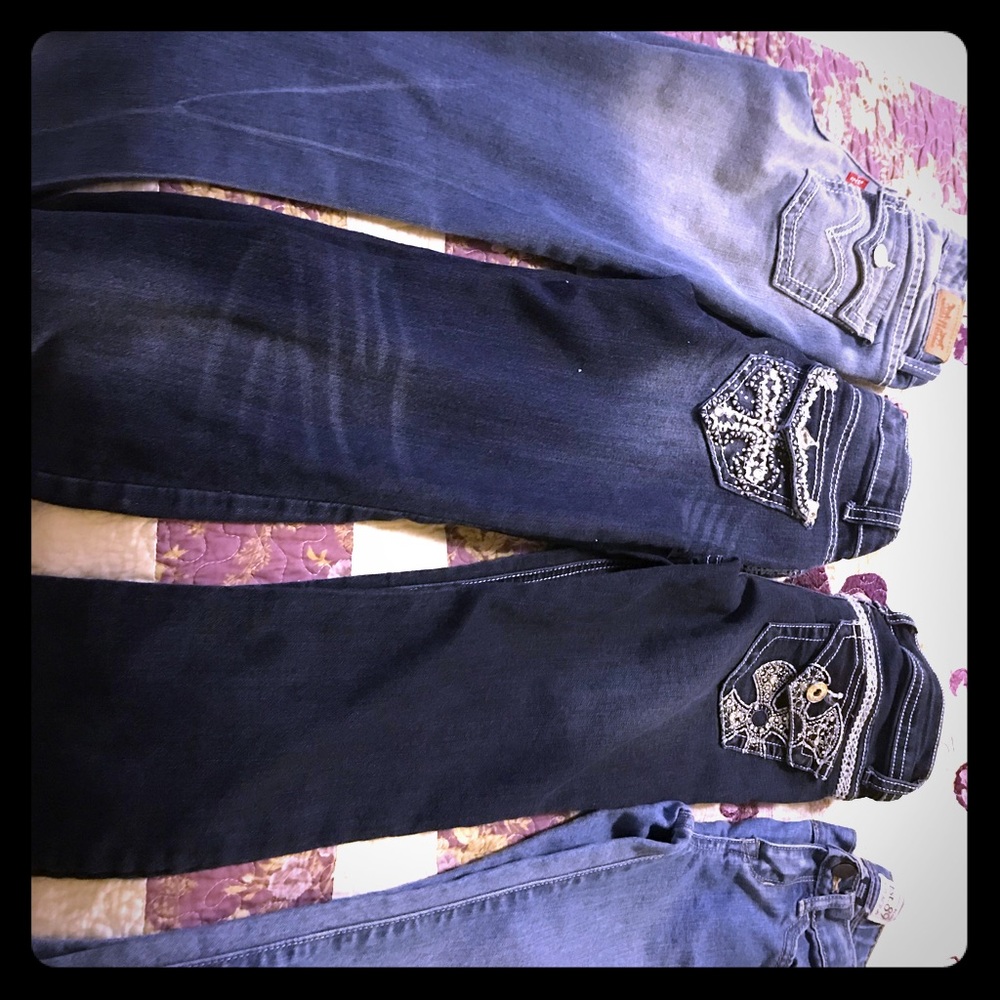 Girls jeans. 3 revolt , 1 children’s place,1 Levi